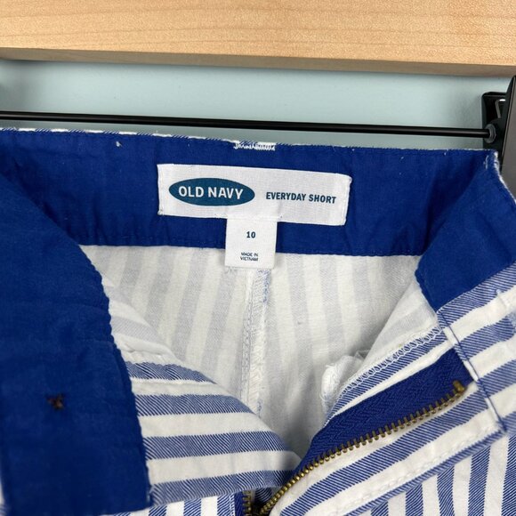 Old Navy Women's Everyday Short 3" Blue and White Stripe Size 10 - Picture 6 of 6